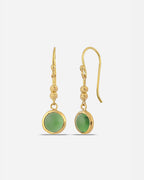 Natural Jade Gold Plated Earrings