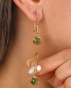 Natural Jade Gold Plated Earrings