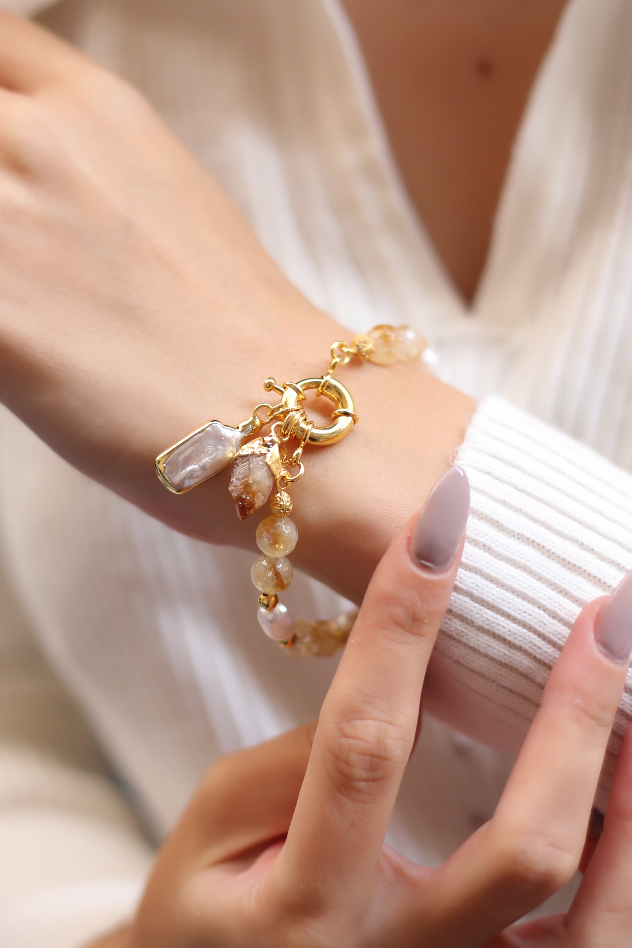 Pearl & Citrine Bracelet Image secondaire du produit