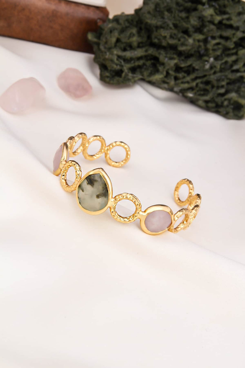 Pink Quartz & Prinayt Bracelet