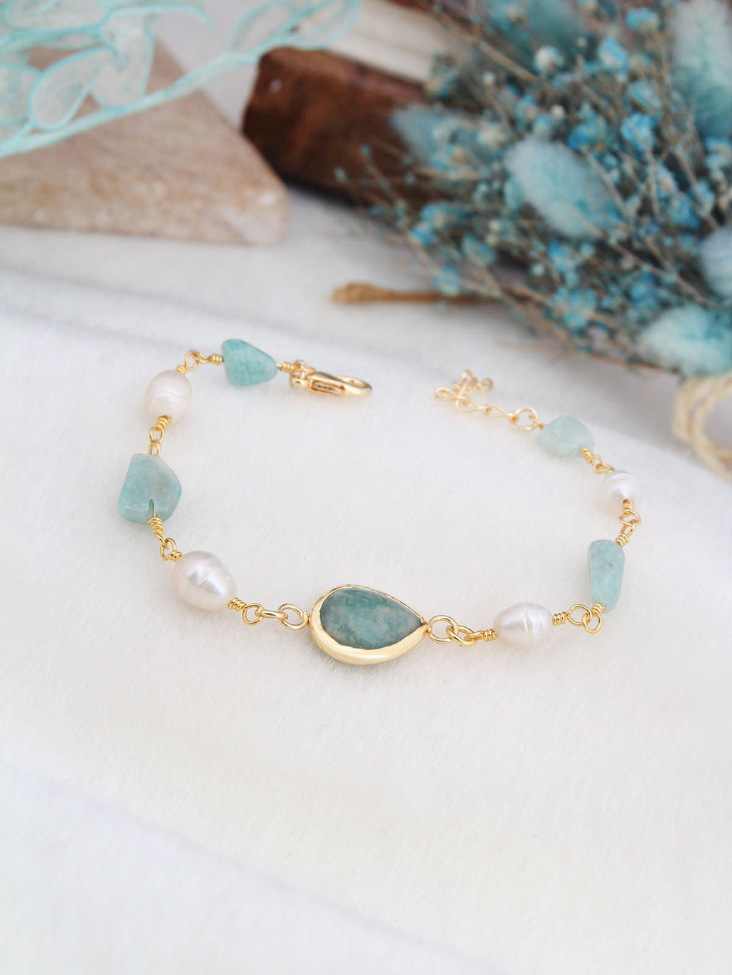 Amazonite & Pearl Bracelet