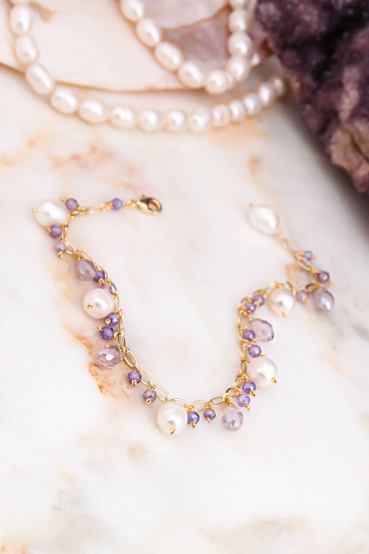 Pearl & Amethyst Bracelet Image principale du produit