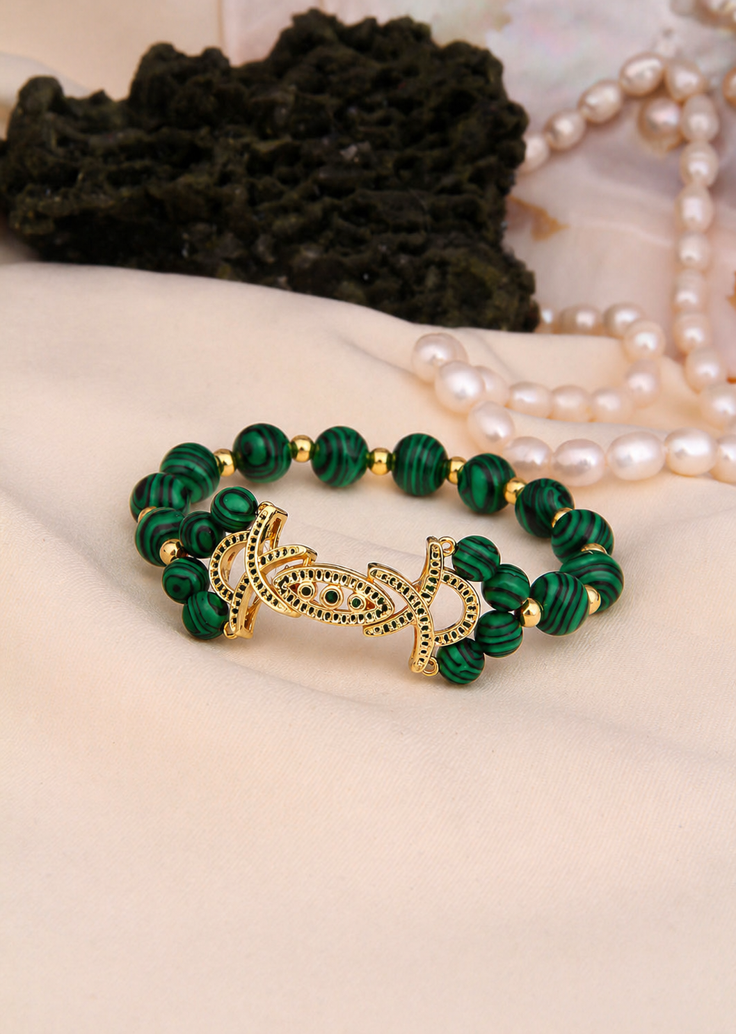 Malahite & Zircon Bracelet Main image