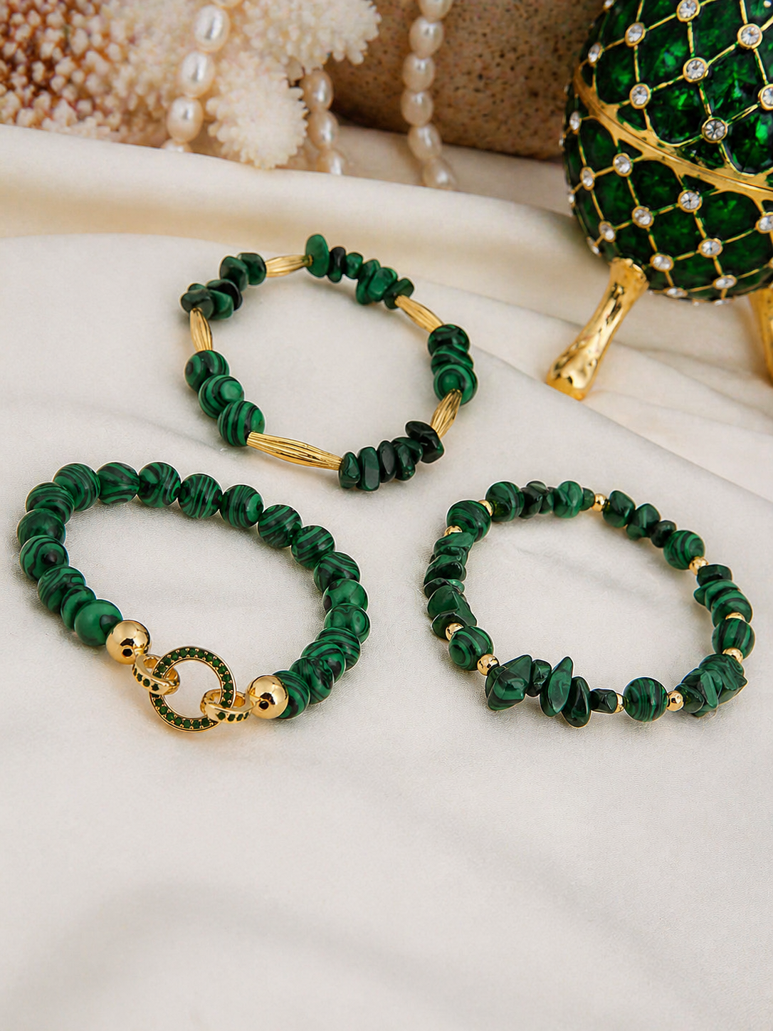 Malahite & Zircon Bracelet Main image