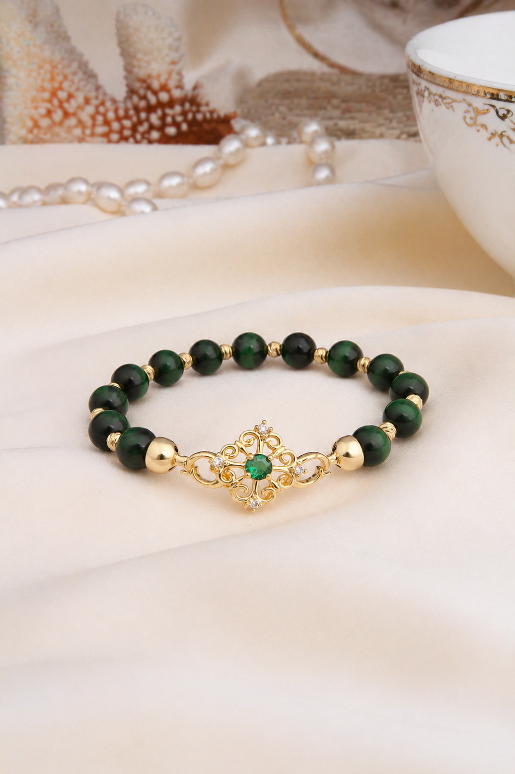 Tiger Eyes & Zircon Bracelet Main image