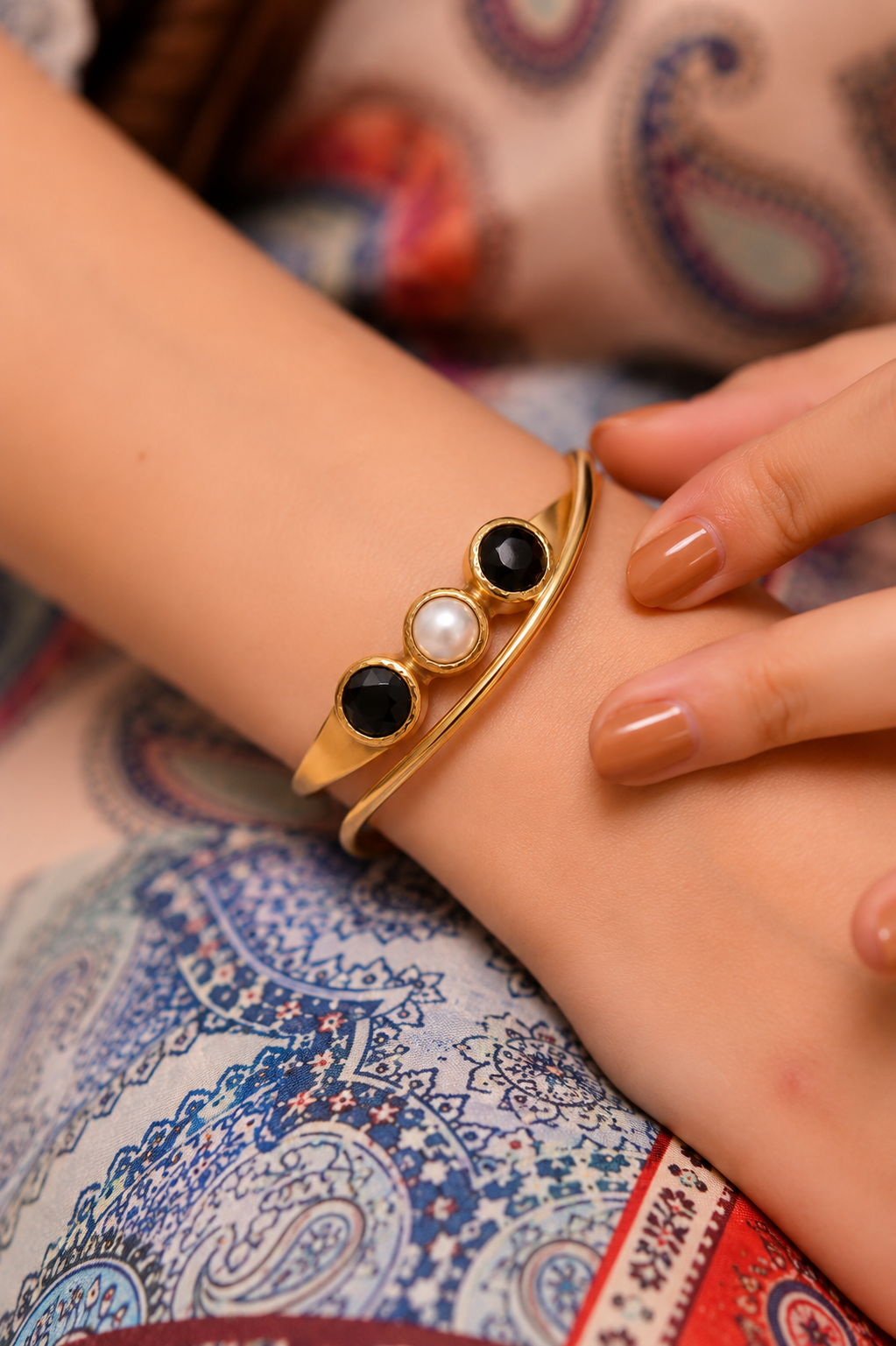 Pearl & Onix Bracelet Image principale du produit