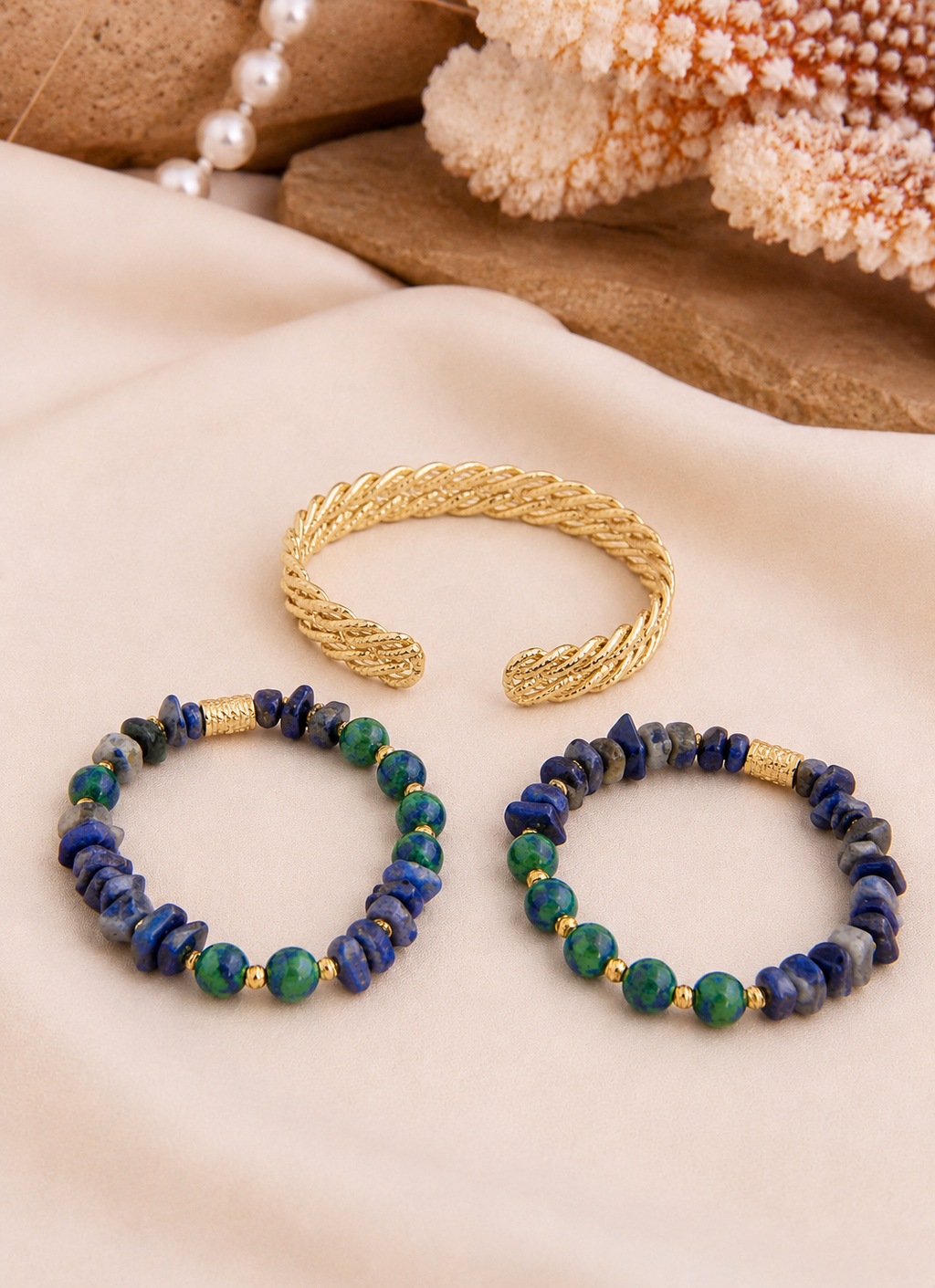 Lapis & Varasite Bracelet
