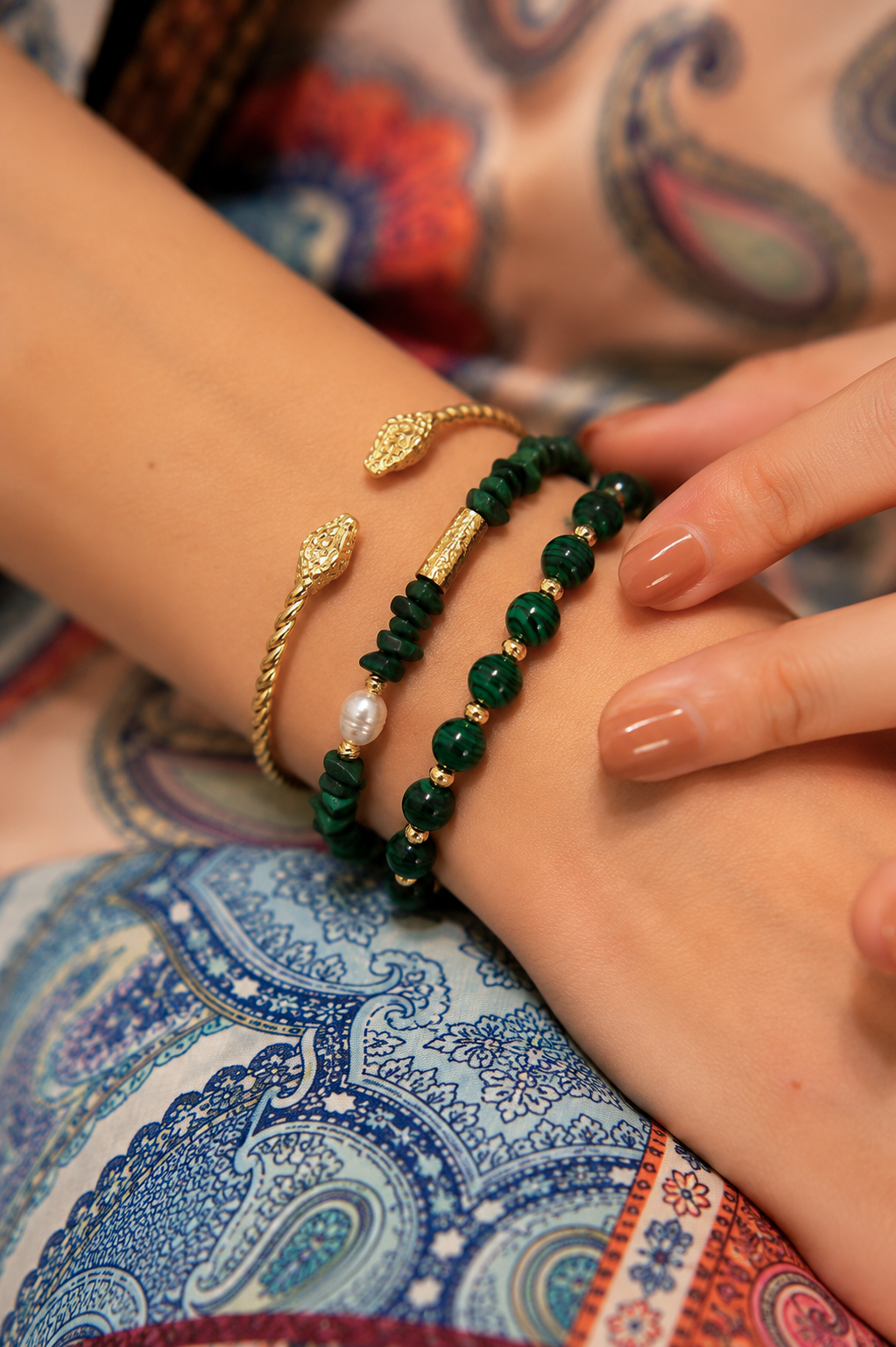 Malahite & Pearl Bracelet Main image