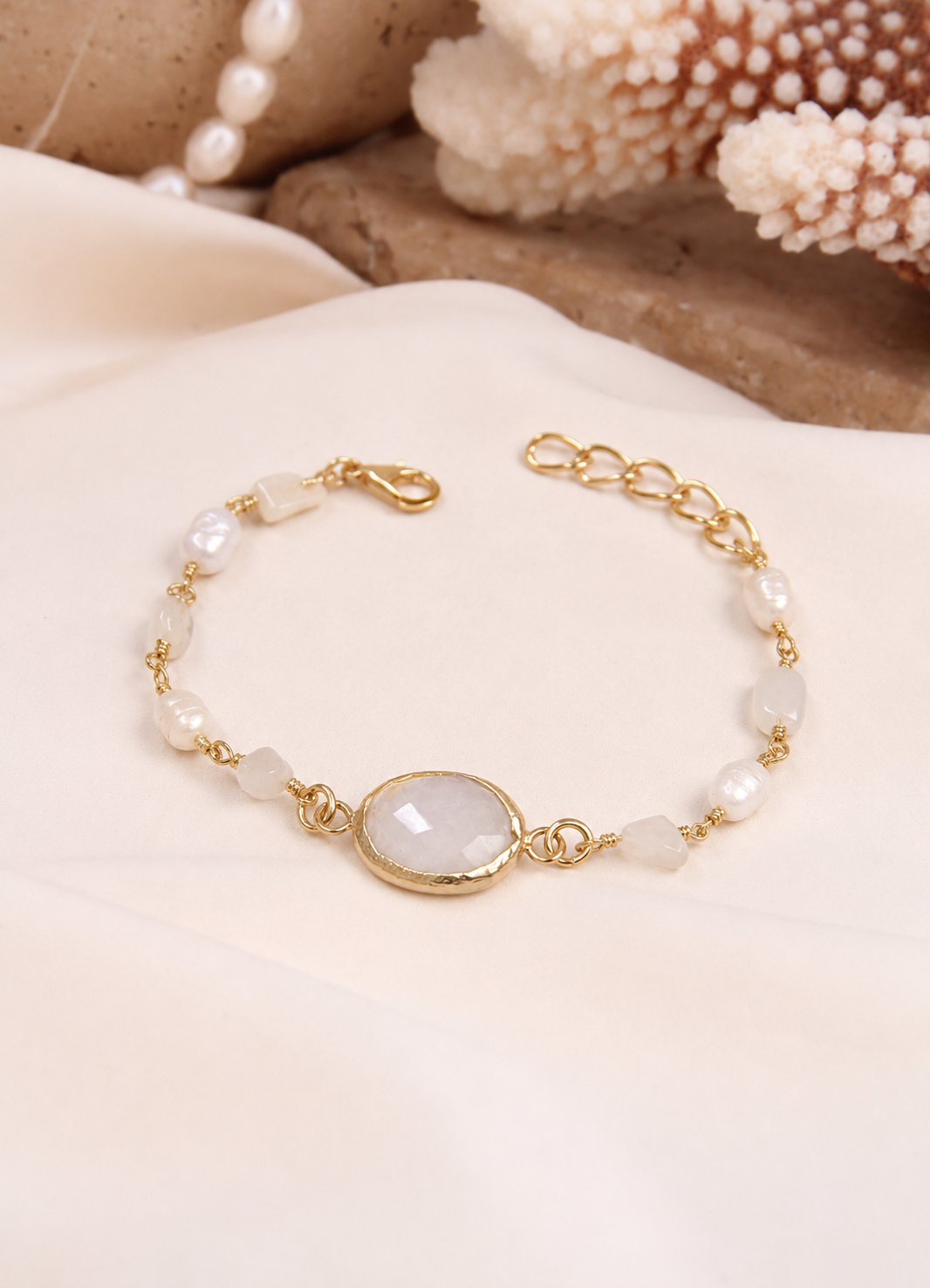 MoonStone & Pearl Bracelet Secondary image