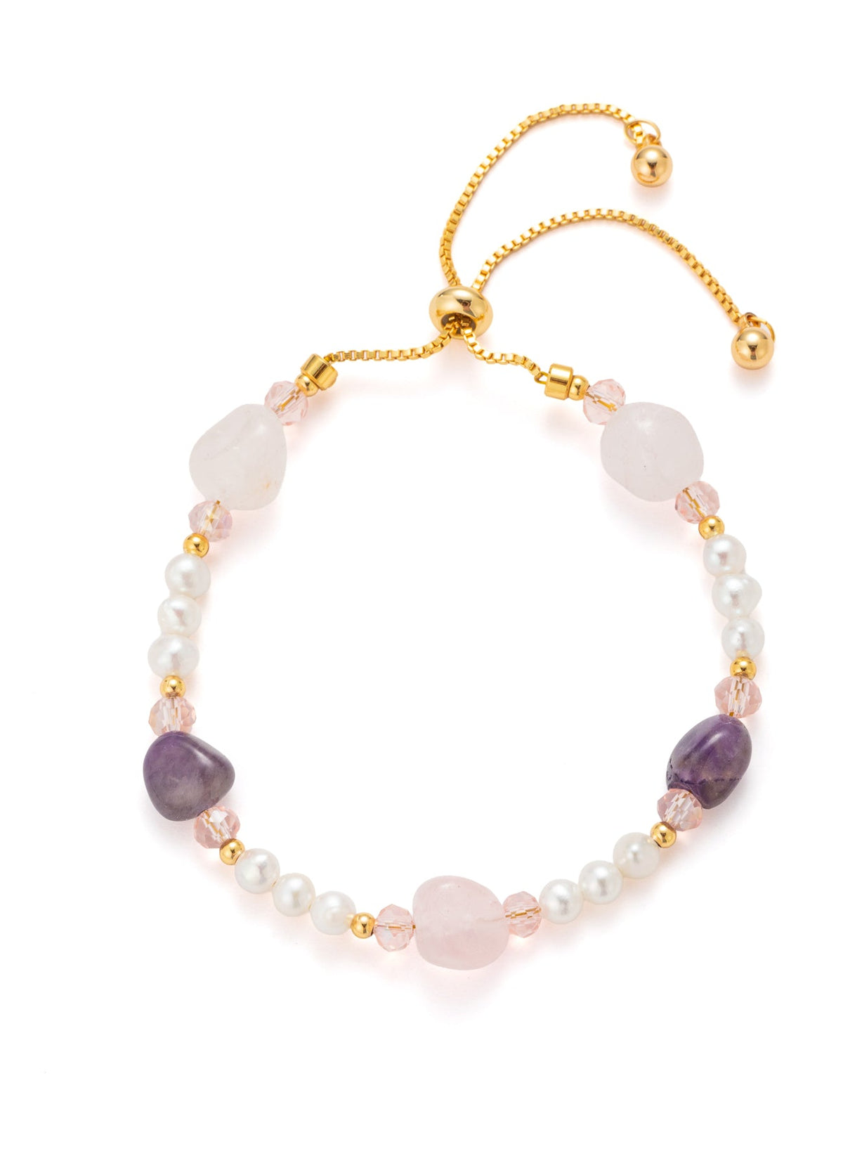 Pearl & Pink Quartz & Amethyst Bracelet Main image