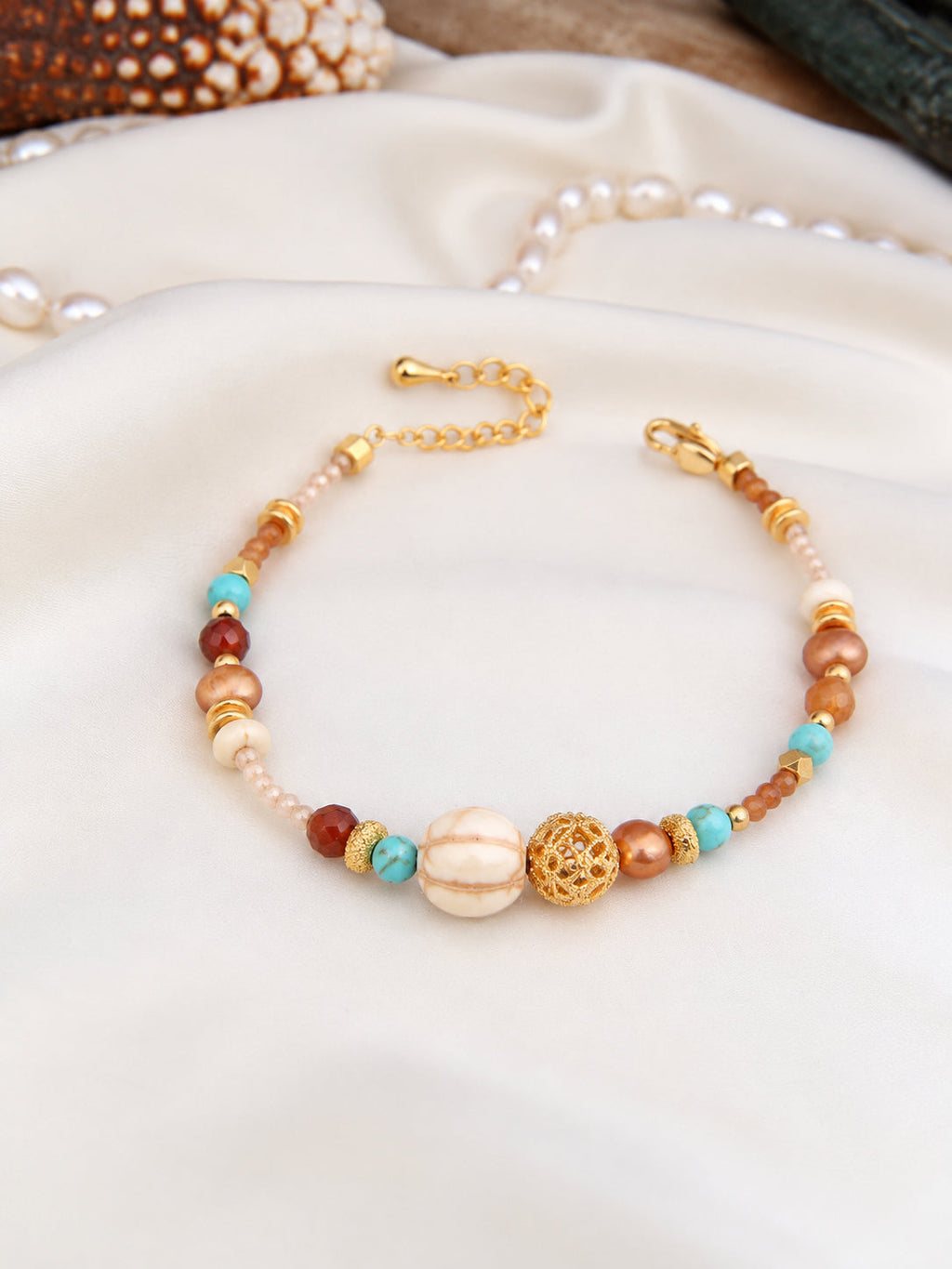 Turquoise & Citrine & Tiger Eyes Bracelet