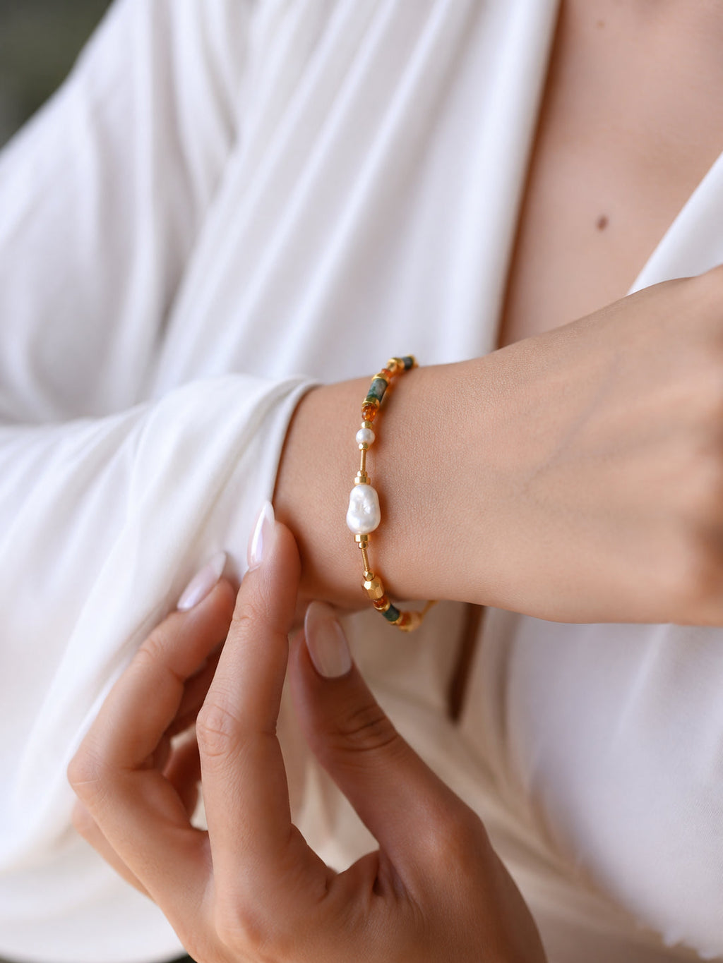 Pearl & Zircon Bracelet