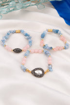Pearl & Blue Opal & Pink Quartz Bracelet