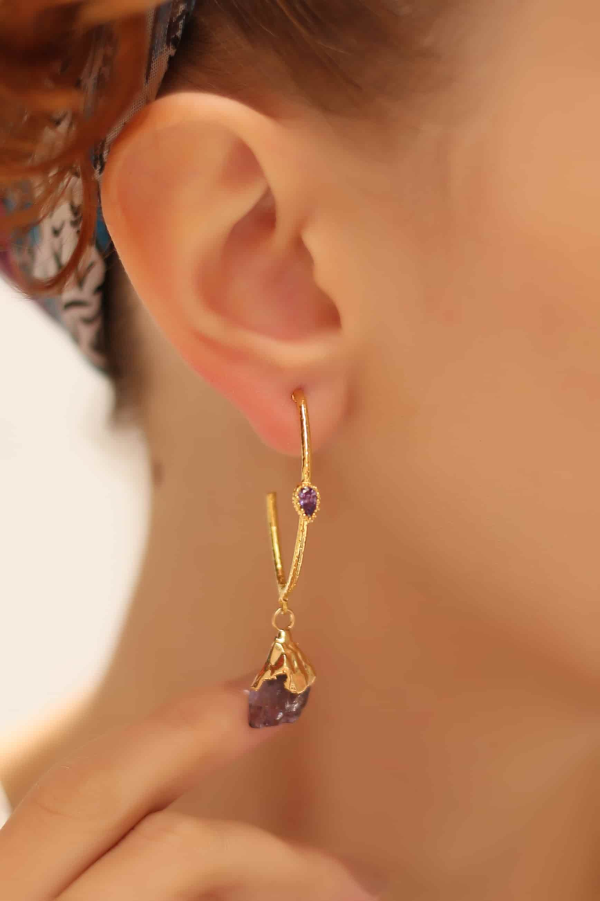 Amethyst & Zircon Boucles d'oreilles Main image