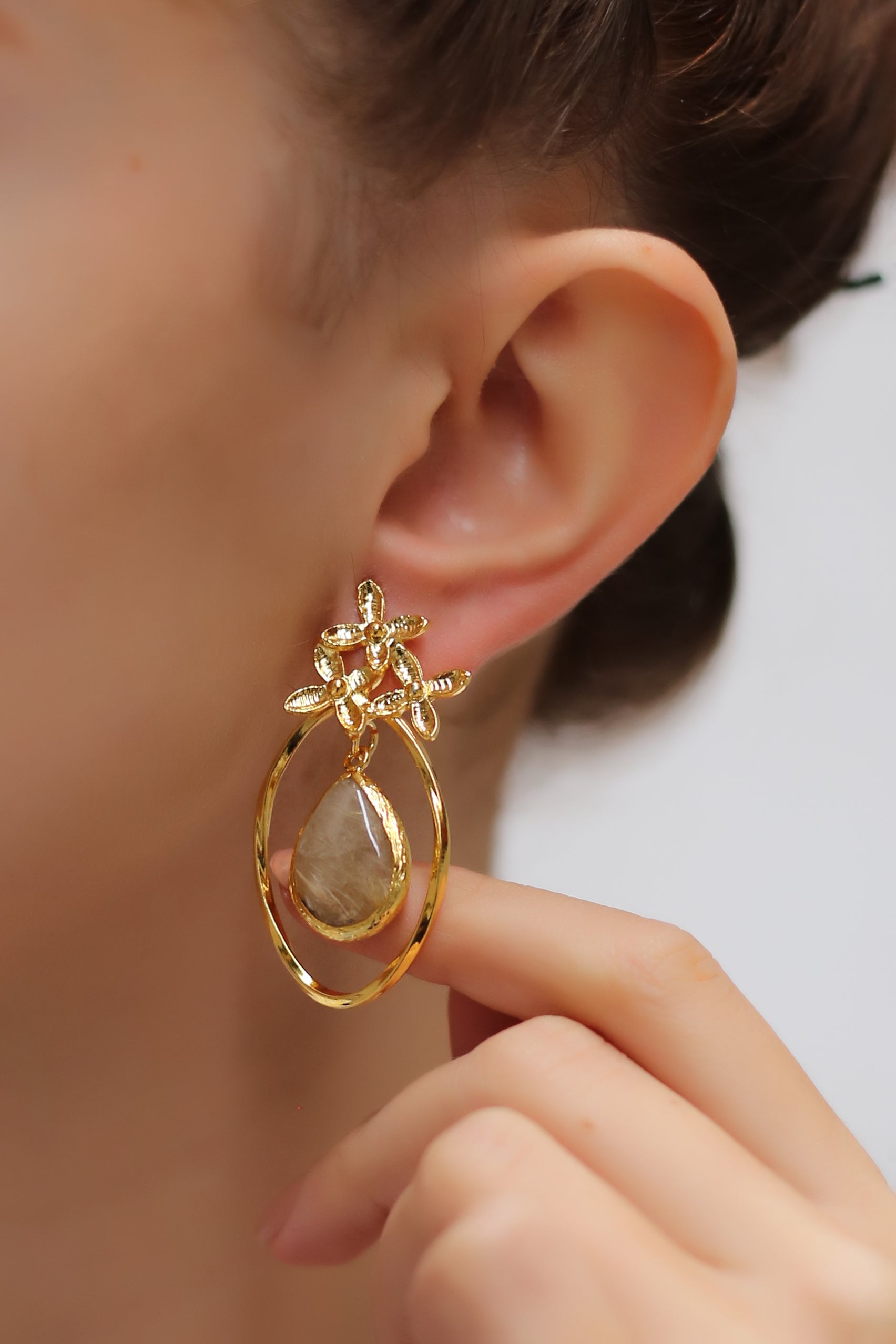Yellow Rutil Boucles d'oreilles Image principale du produit