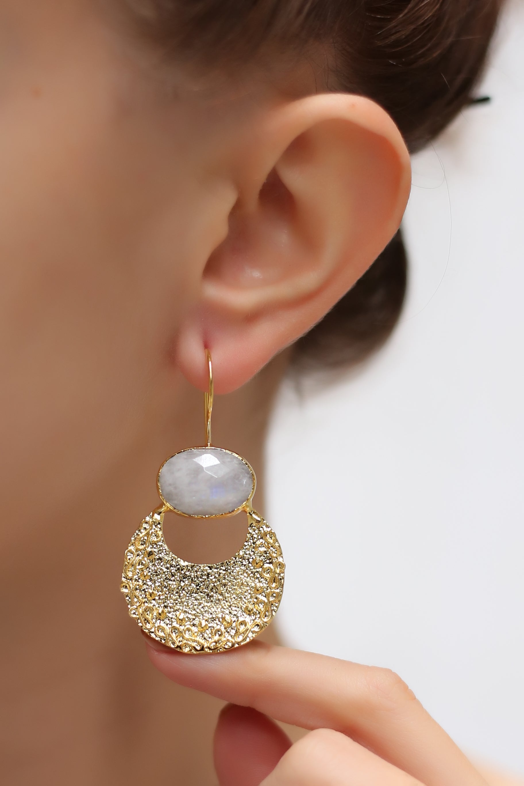 Moon Stone Boucles d'oreilles Image principale du produit
