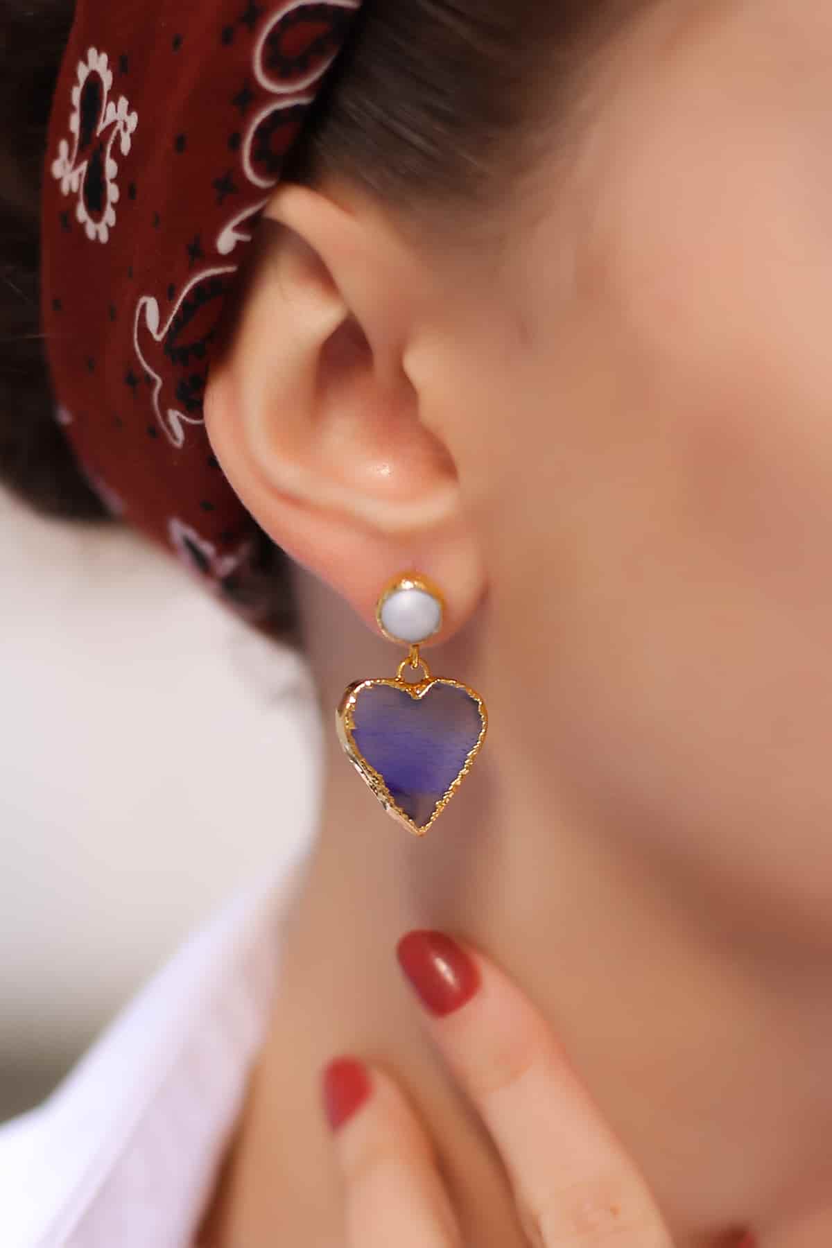 Pearl & Agate Boucles d'oreilles Image principale du produit