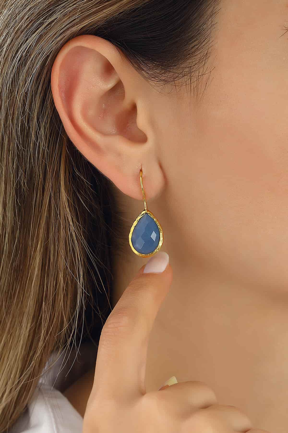 Blue Opal Boucles d'oreilles