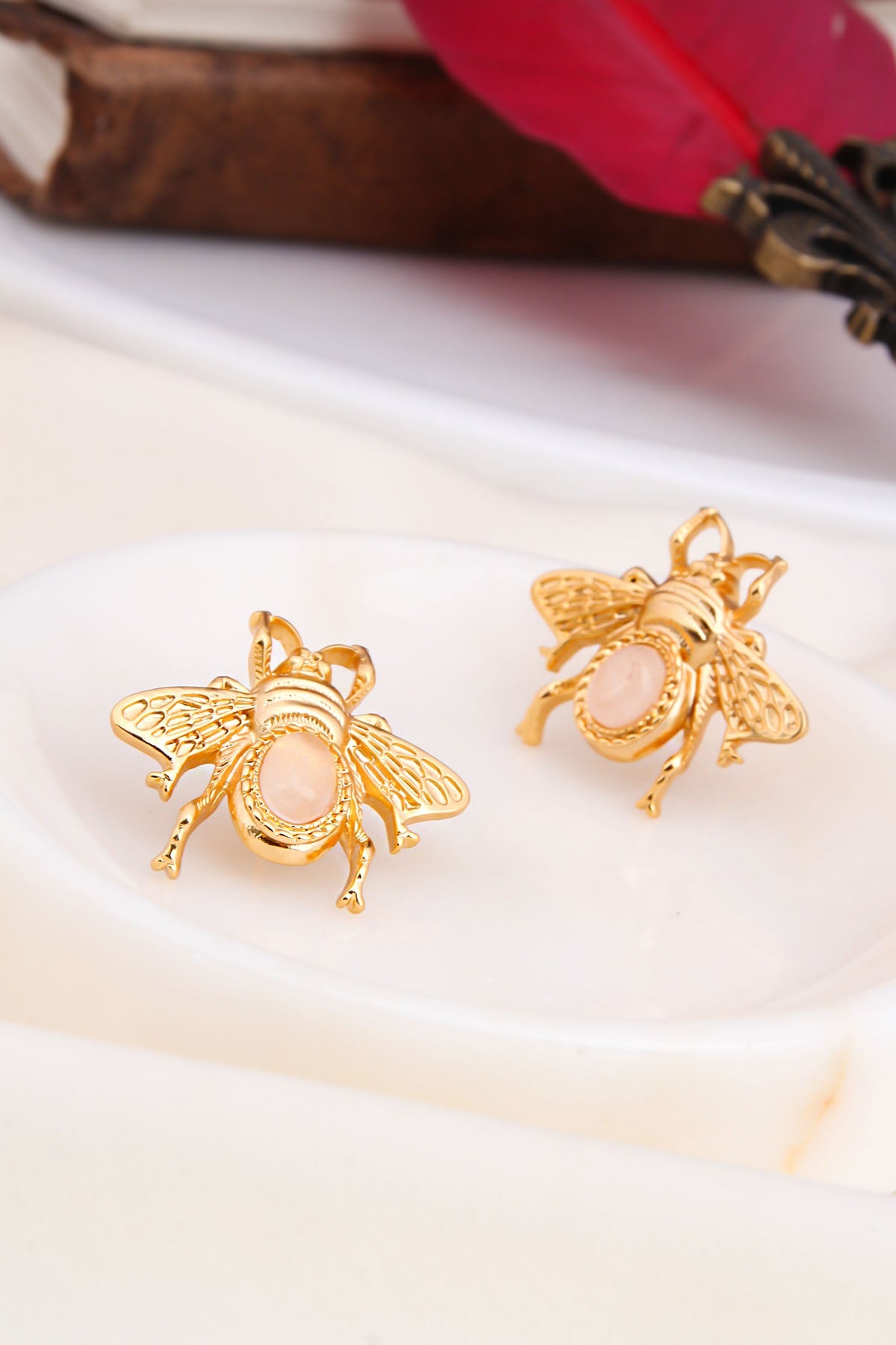 Pink Quartz Boucles d'oreilles Image principale du produit