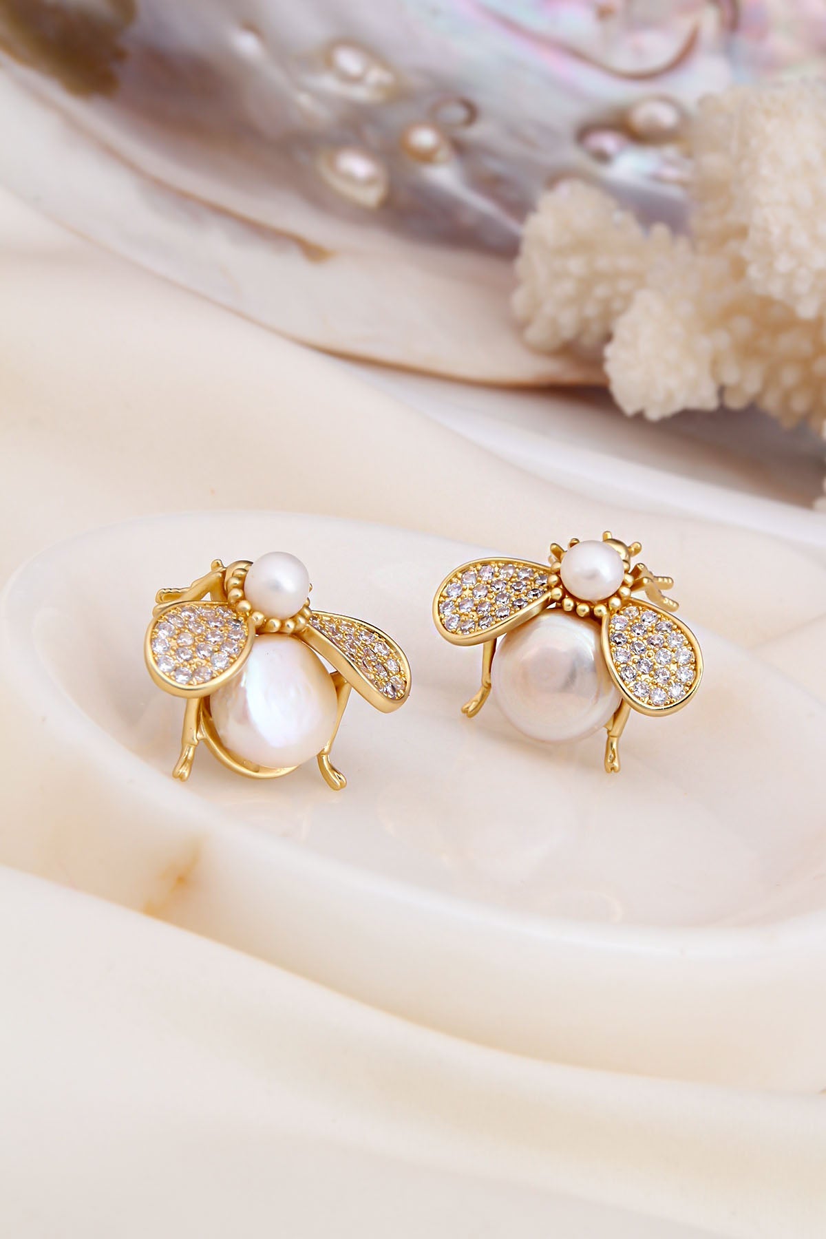 Pearl & Zircon Boucles d'oreilles