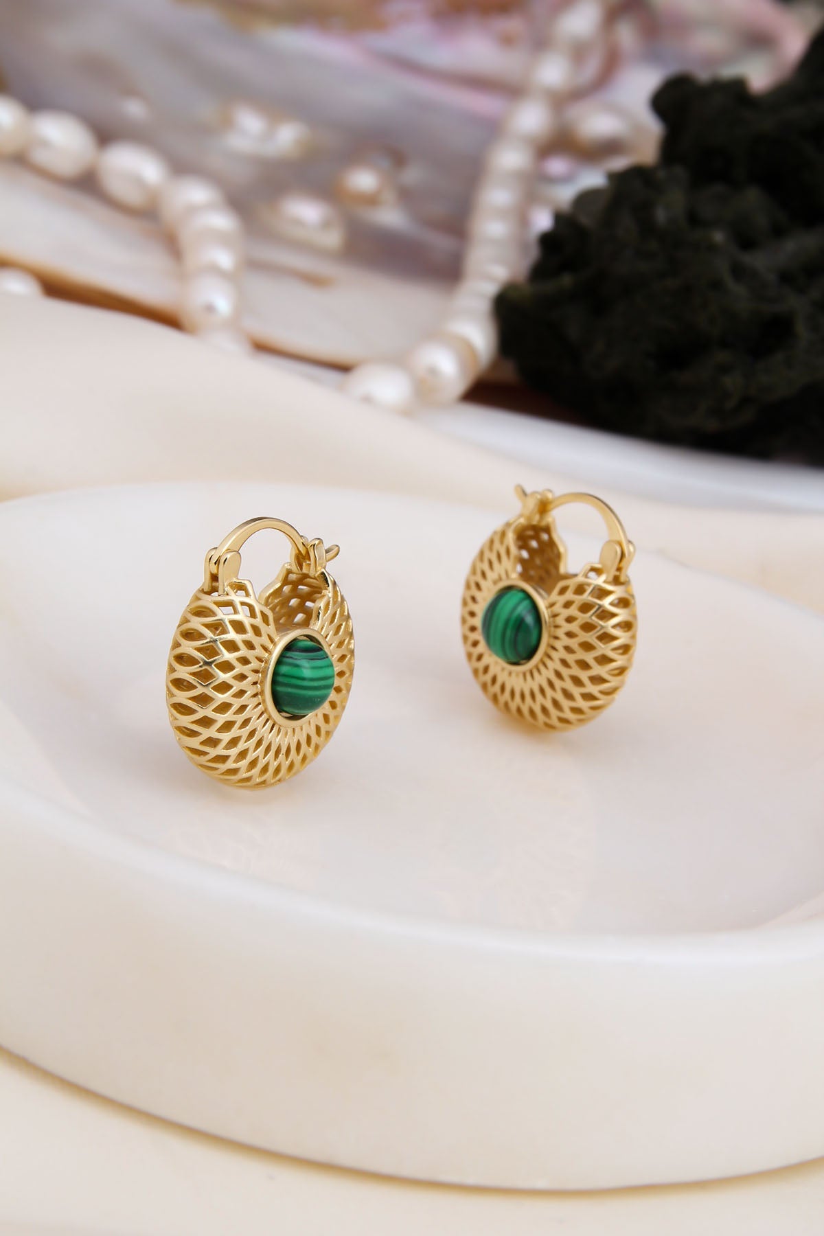 Malahite Boucles d'oreilles