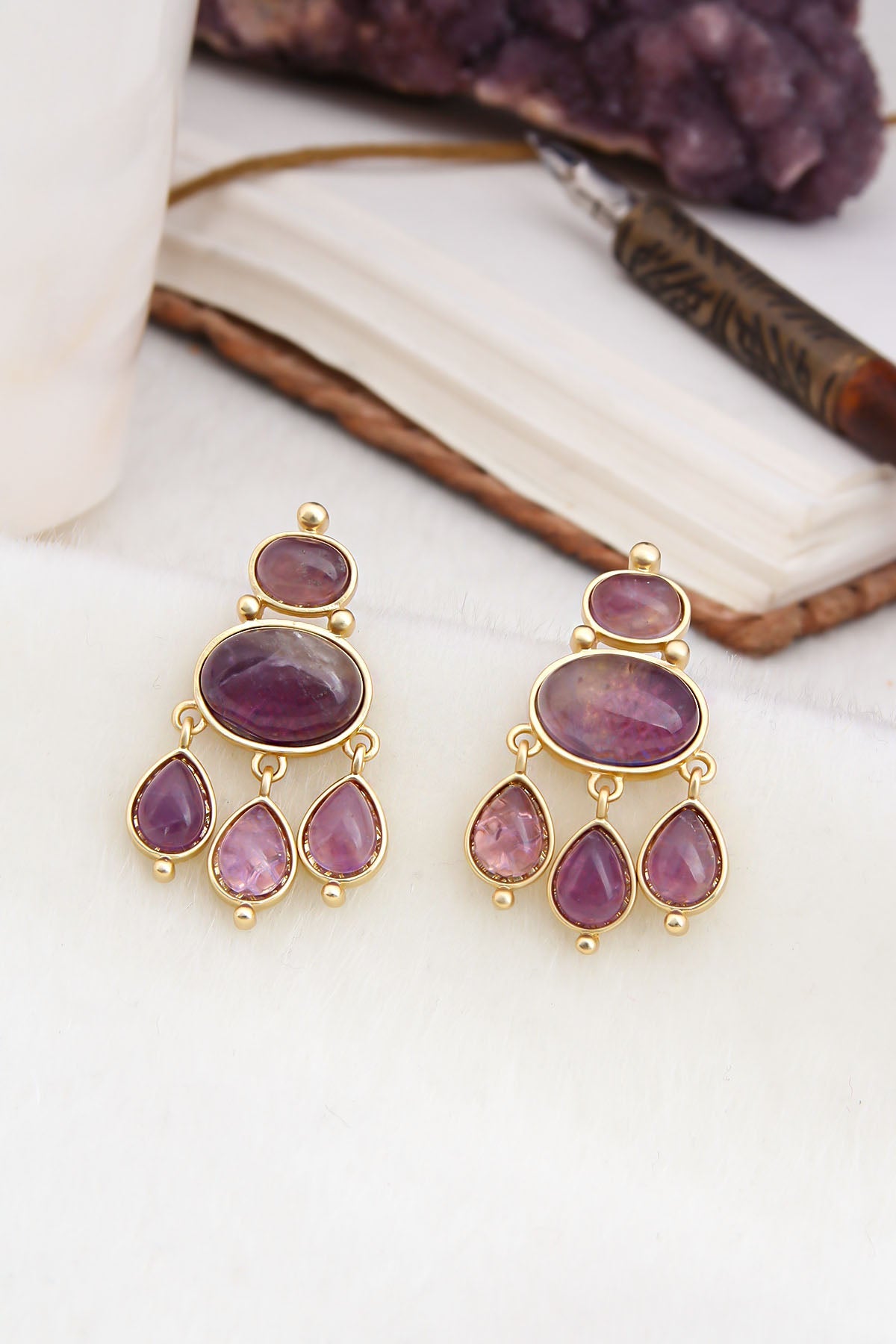 Amethyst Boucles d'oreilles Image principale du produit
