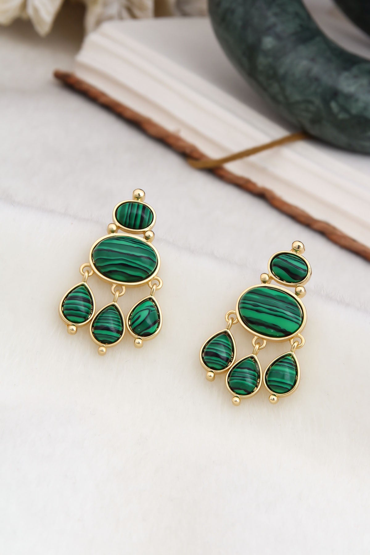Malahite Boucles d'oreilles Image principale du produit
