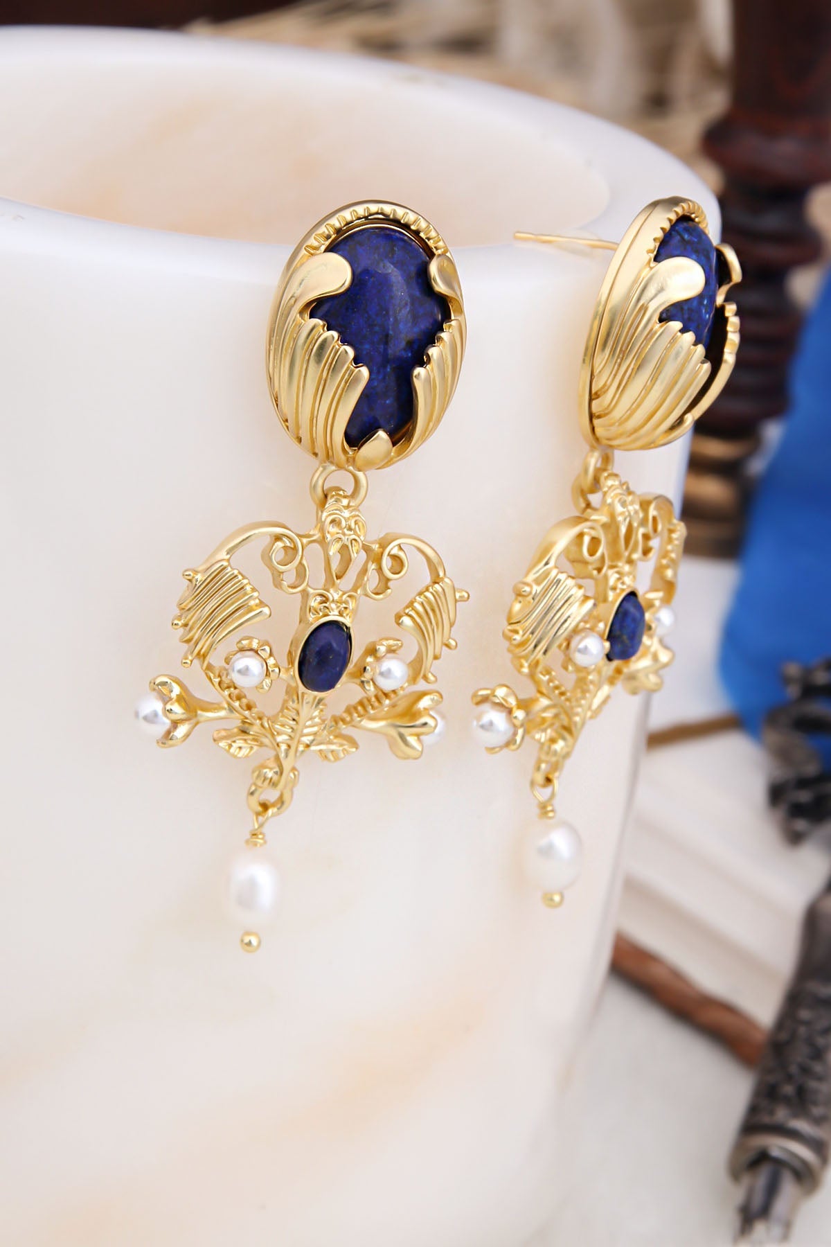Lapis Lazuli Boucles D'Oreilles Image principale du produit
