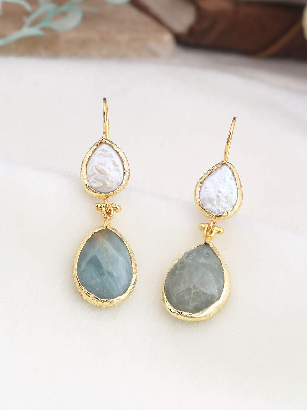 Amazonite & Pearl Earring Main image