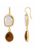 Tiger Eyes & Pearl Earring