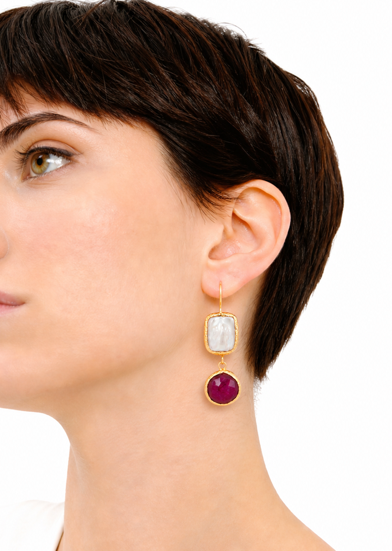 Agate & Pearl Earring