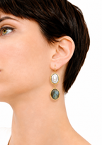 Labradorite & Pearl Earring