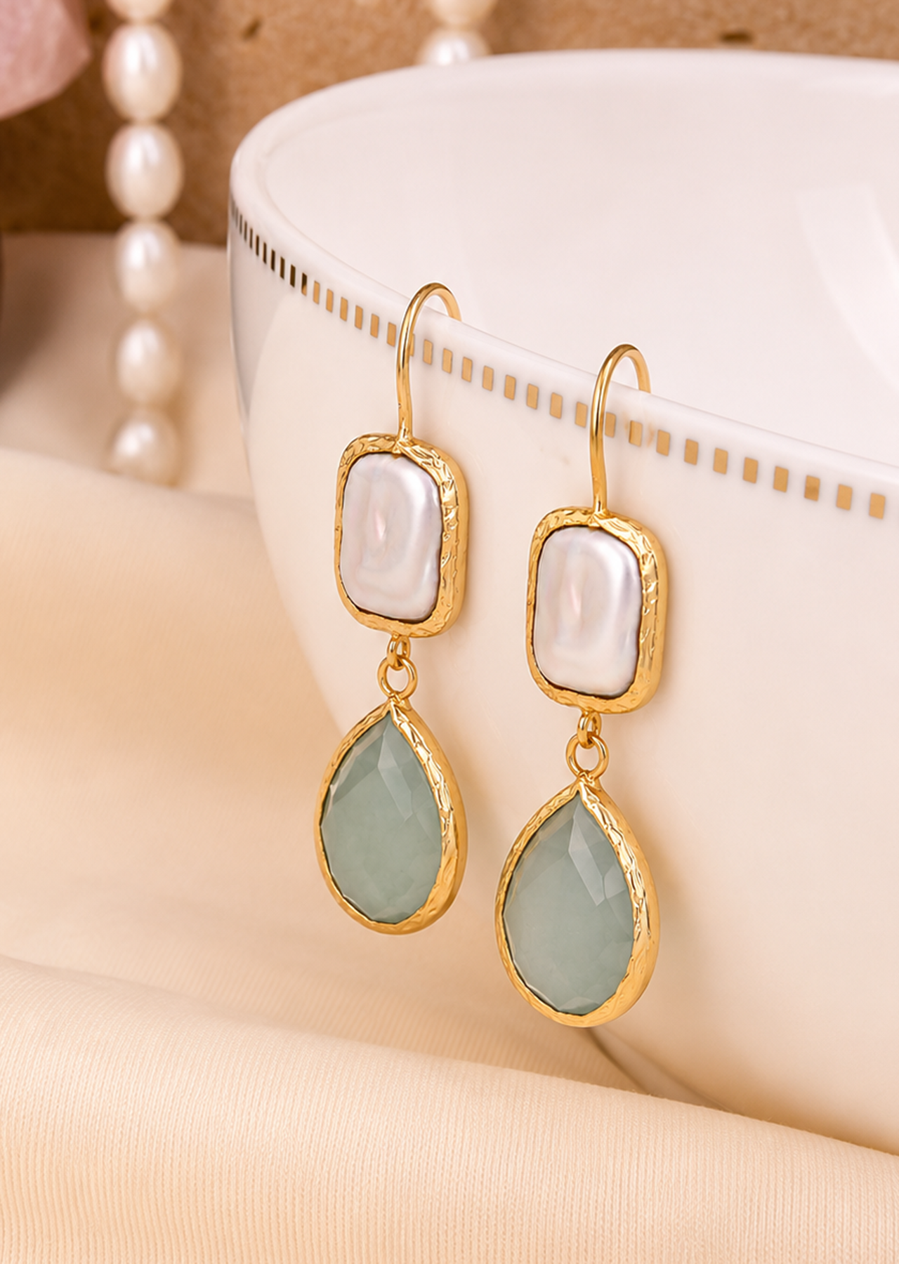 Amazonite & Pearl Earring Main image