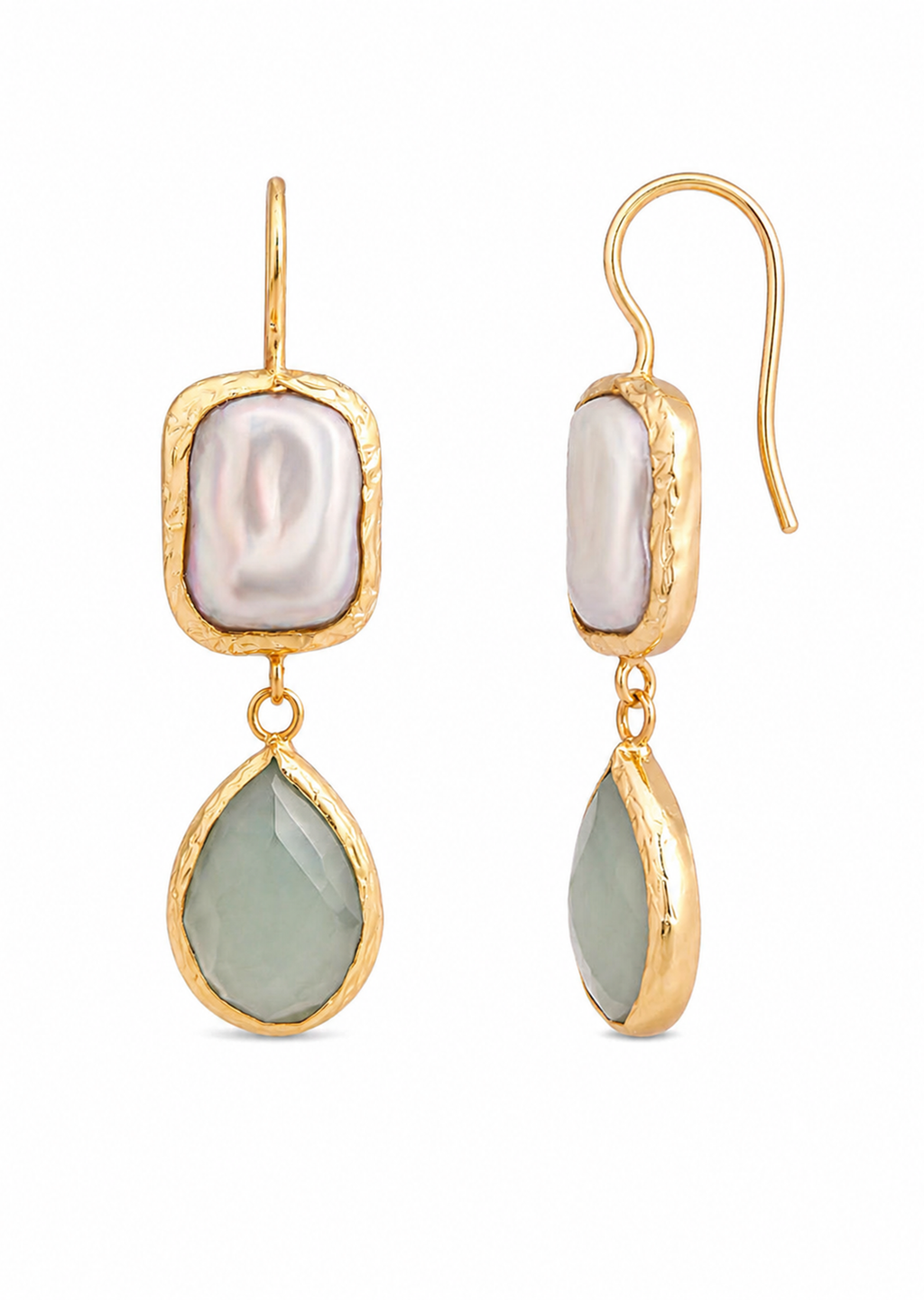 Amazonite & Pearl Earring