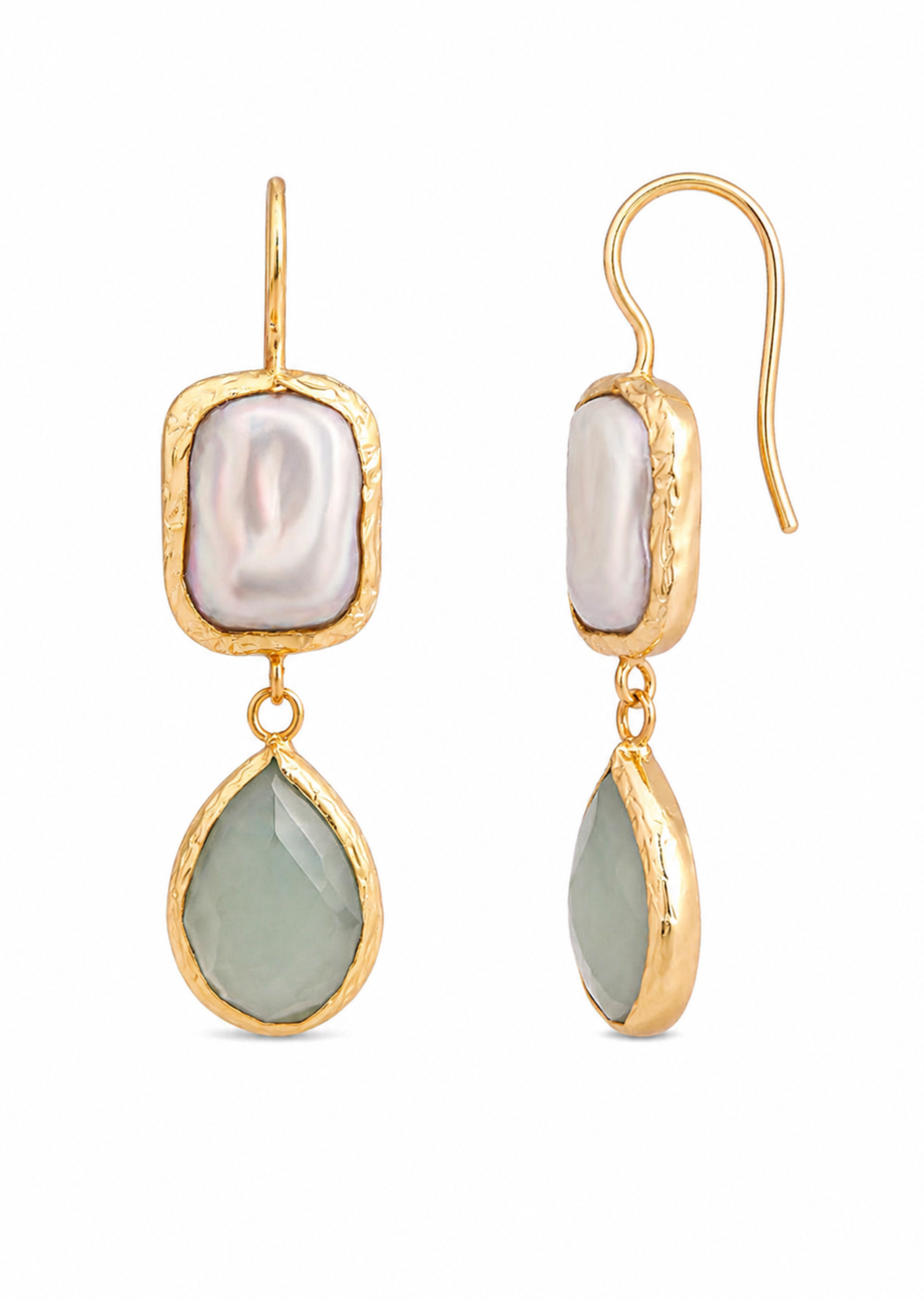 Amazonite & Pearl Earring