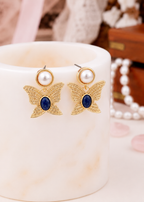 Lapis & Pearl Earring