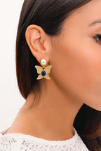Lapis & Pearl Earring