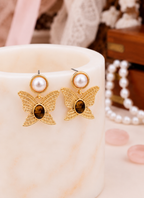 Tiger Eyes & Pearl Earring