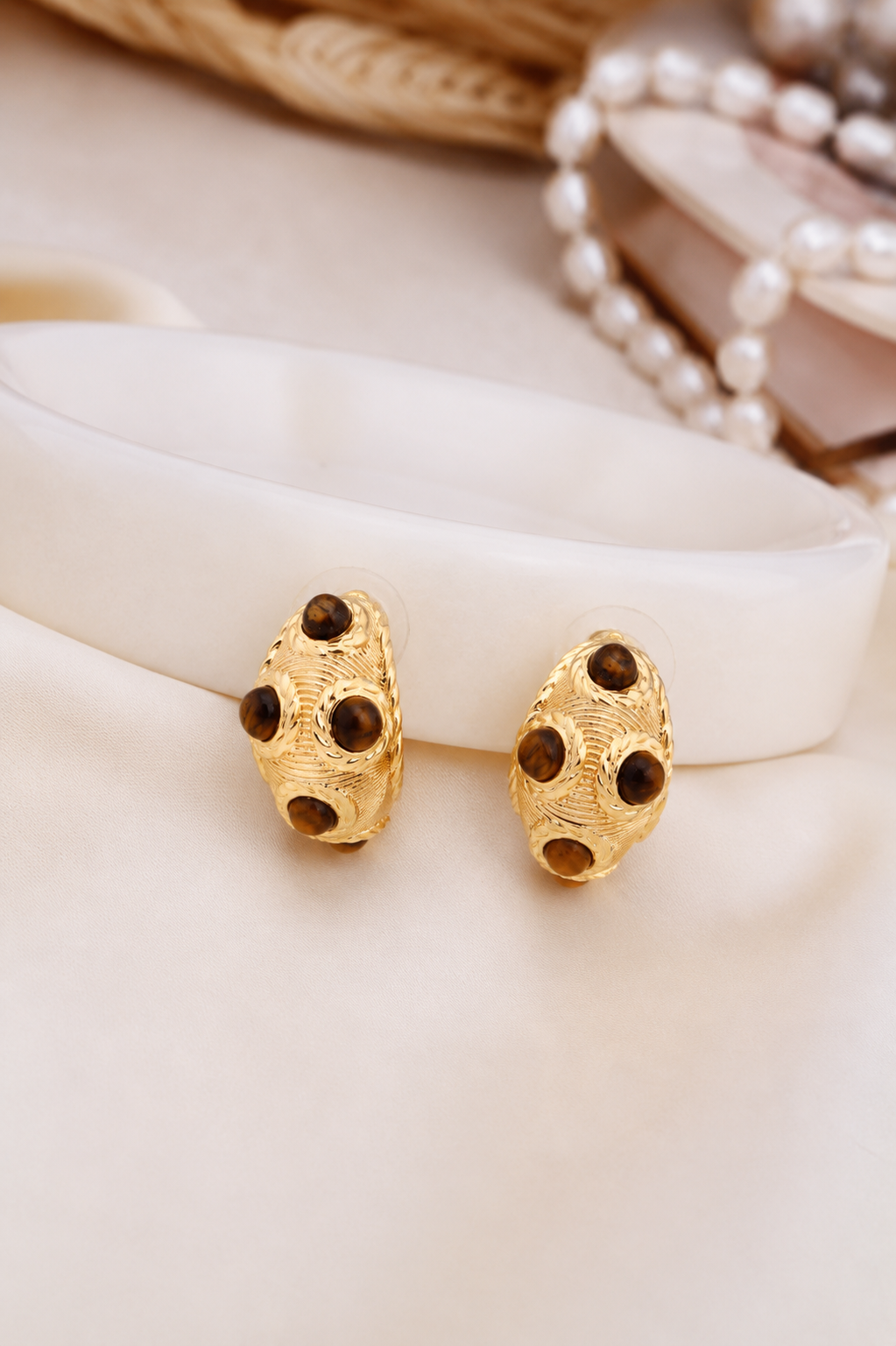 Tiger Eyes Earring