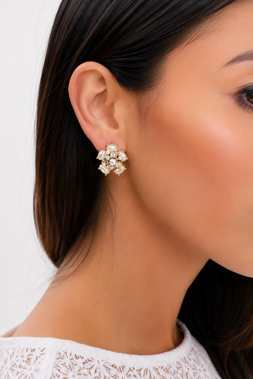 Crystal & Pearl Earring