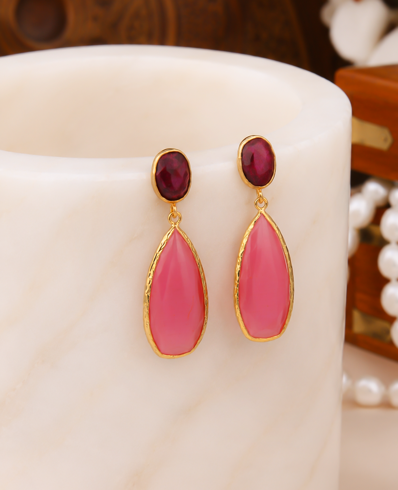 Agate & Cat Eyes Earring Image secondaire du produit