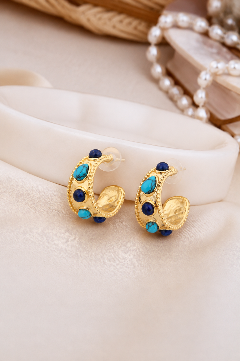 Turquoise & Lapis Earring Secondary image