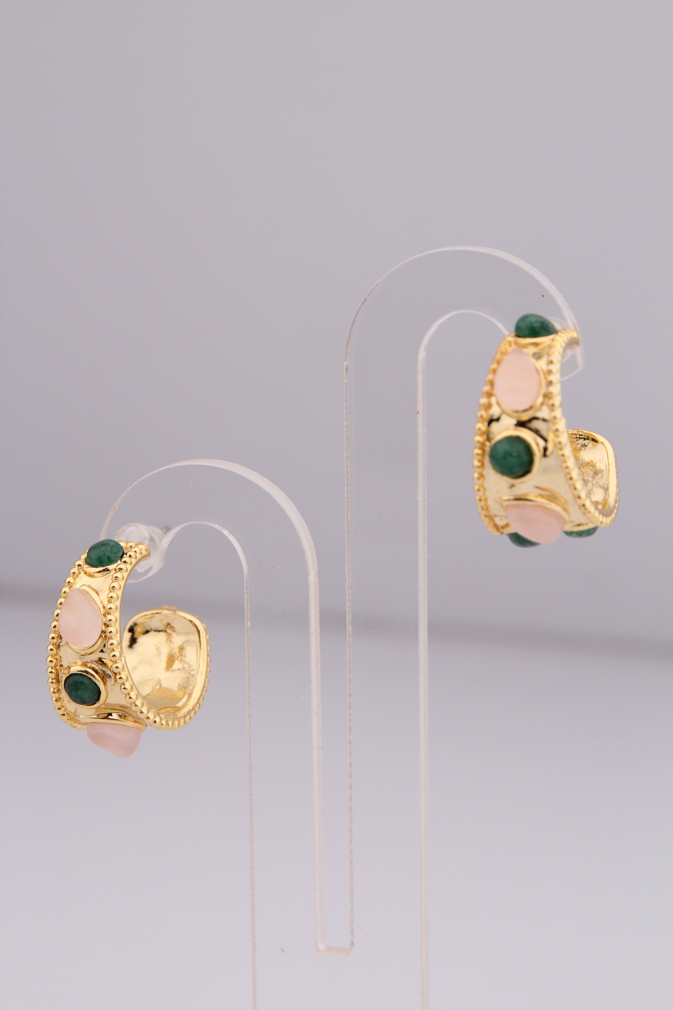 Agate & Pink Quartz Earring Main image