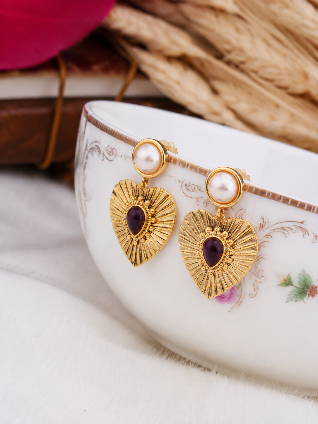 Amethyst & Pearl Earring Secondary image
