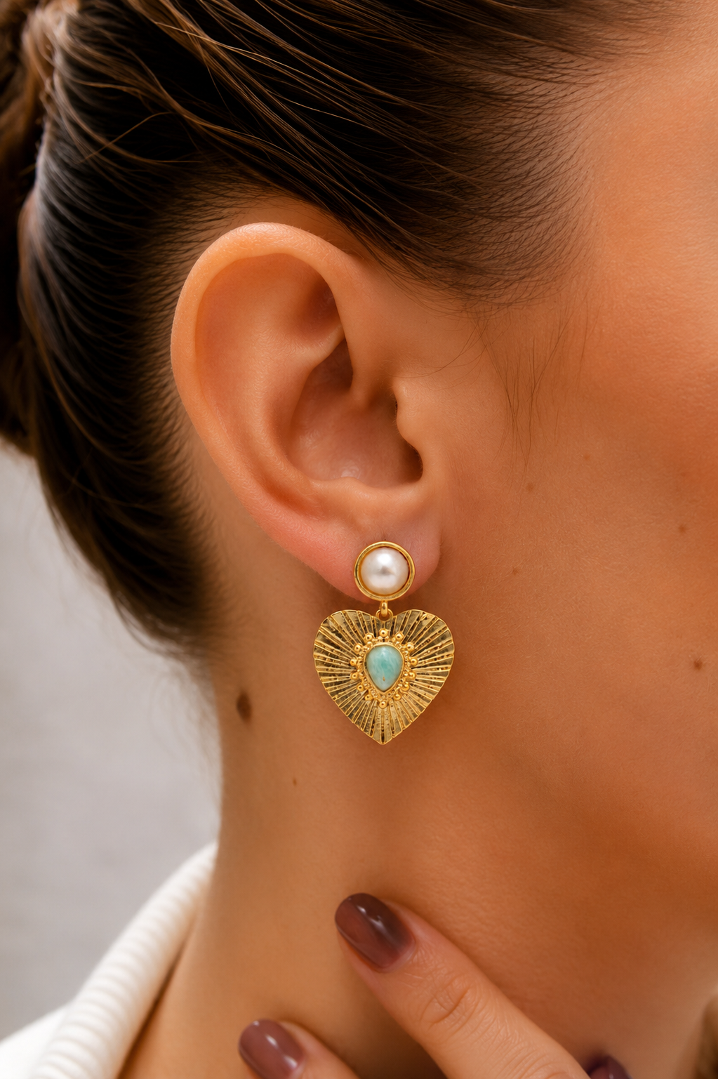 Amazonite & Pearl Earring Main image