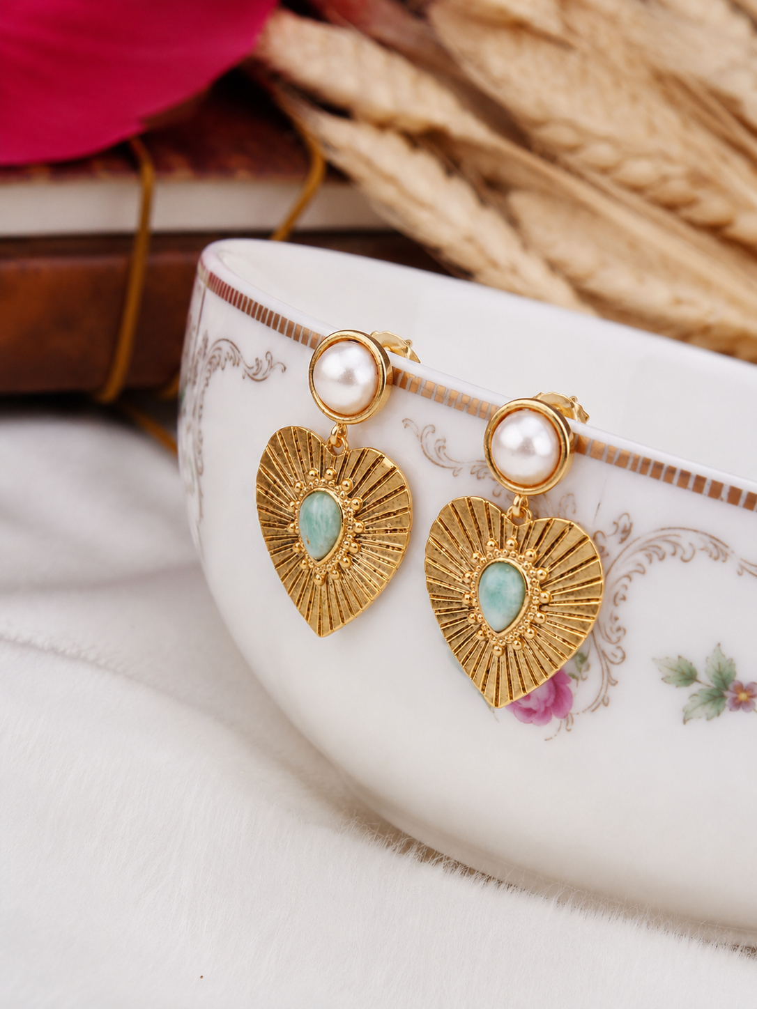 Amazonite & Pearl Earring Secondary image