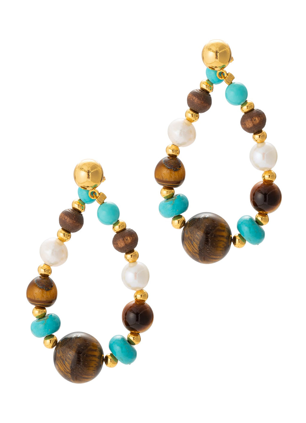 Turquoise & Pearl Earring