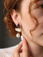 Lapis & Pearl Earring