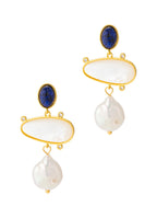 Lapis & Pearl Earring
