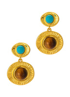 Turquoise & Tiger Eyes Earring